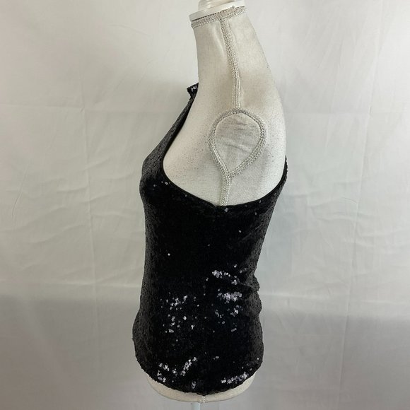 Lovers & Friends One-Shoulder Top M Black Sequins Long Sleeve New NWT - Picture 7 of 12